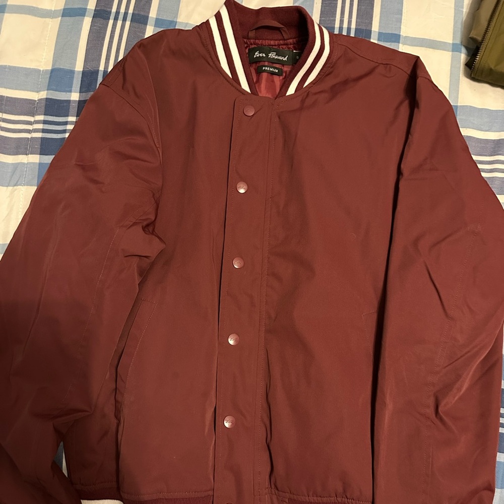 Men's Ever Forward Maroon Bomber Jacket